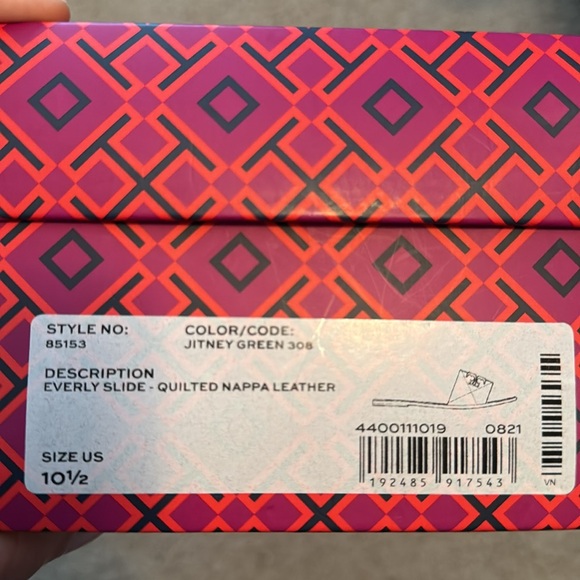 Tory Burch Everly Slide Size 10.5 Color Jitney Green Gold - Picture 8 of 8